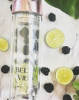 Bella Vida Glass Detox Water Bottles in Gold or Rose Gold with tea infuser Detoxify Zero Waste