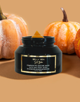 Bella Vida pumpkin pie enzyme mask with pumpkins in the background