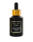 Black serum bottle with gold cap and label on a white background Bella Vida Santa Barbara Sunlight Serum